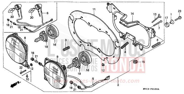 SCHEINWERFER von Africa Twin 750 NH138G (NH138G) von 1990
